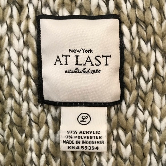 At Last Knit Sweater Womens Size Large Cable - Picture 5 of 6